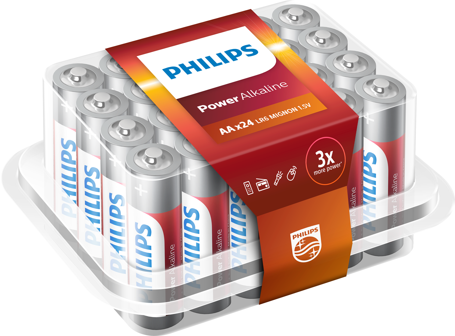 Berg kleding op zak Bully Philips | Batterijen | Alkaline | AA | 24 Pack Opus Nederland BV